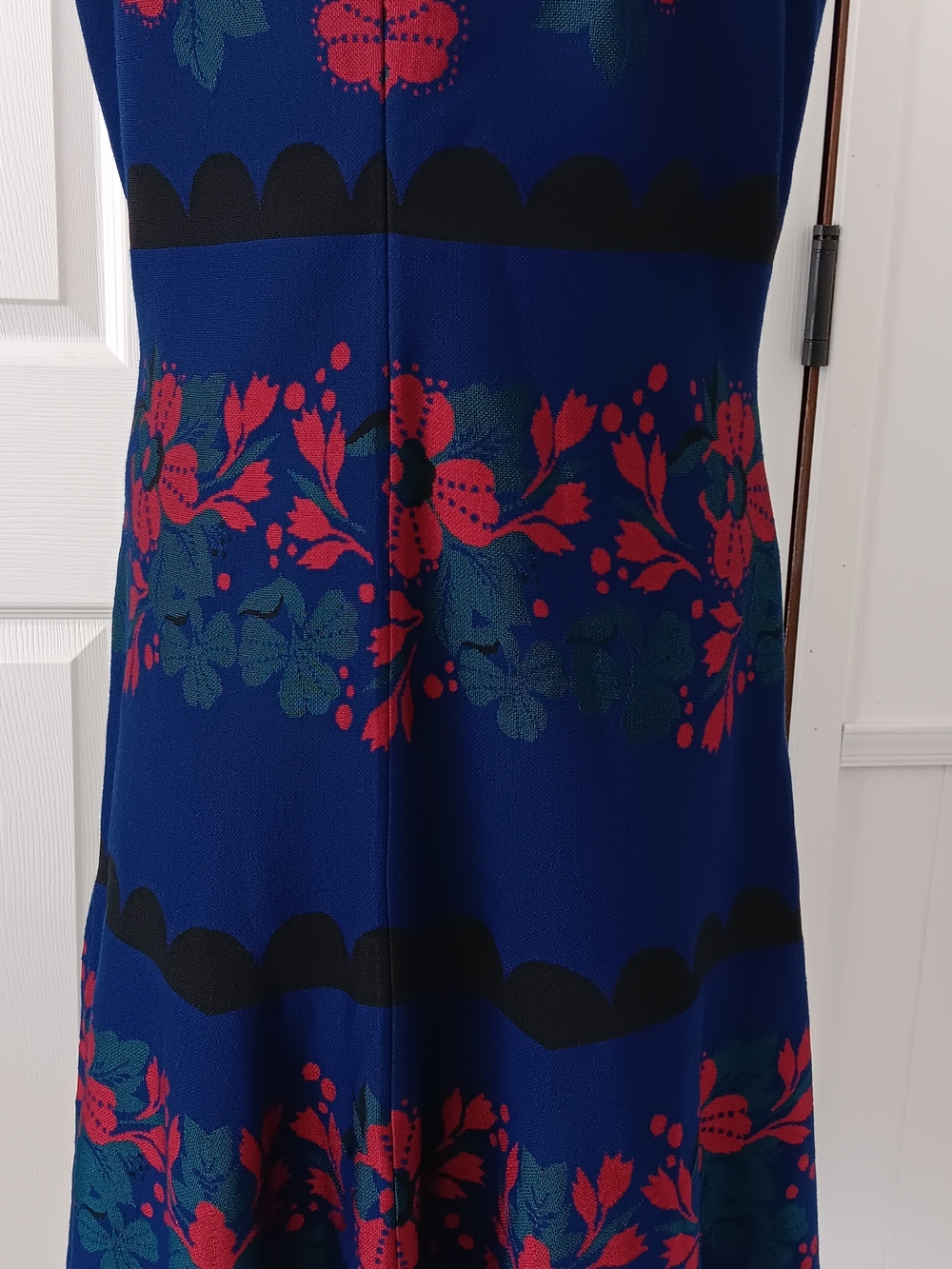 St. John Blue Floral Sleeveless Dress - Picture 7 of 10
